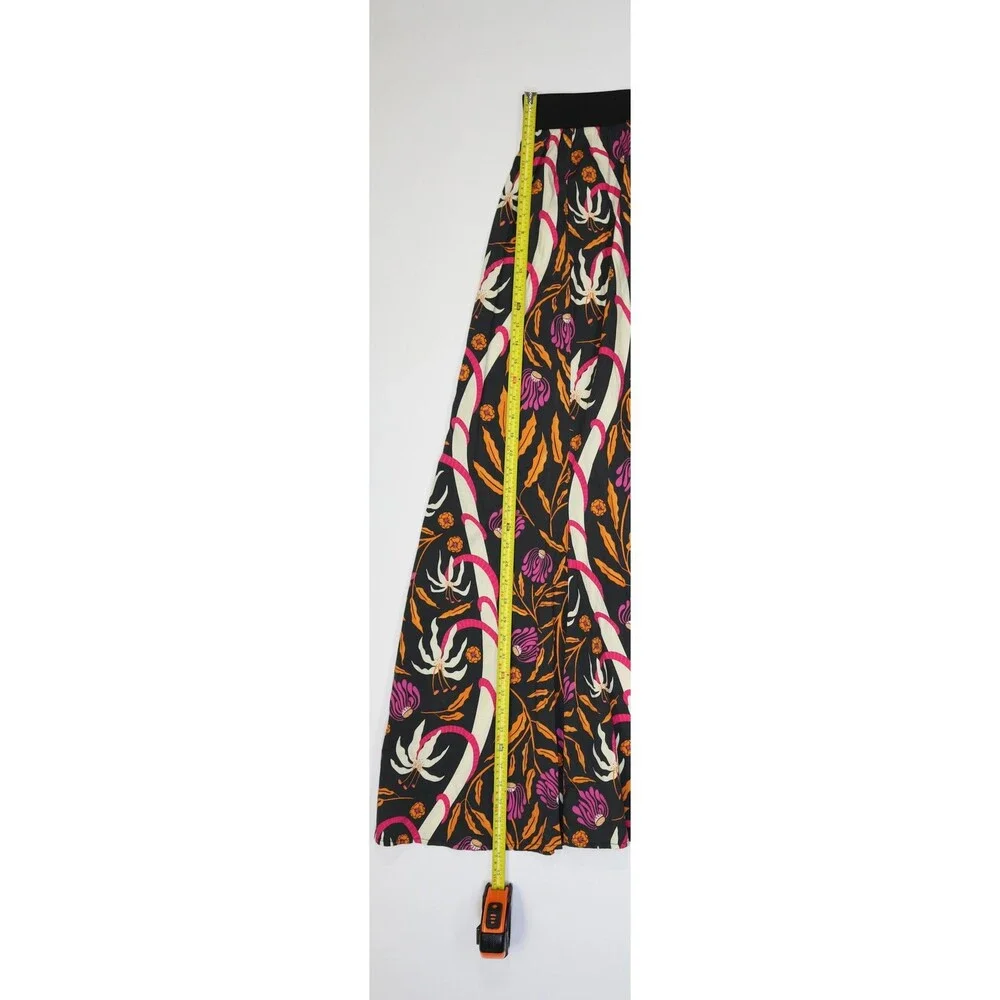 Sheridan French Allegra Skirt Womens XS Black Multi Botanical Maxi A Line Cotton - Picture 2 of 9